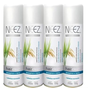 Imagem de Kit 4X Shampoo A Seco Para Cabelos Normais Neez Profissional Maciez Limpeza Revitalizante 250ml