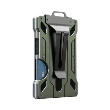 Imagem de Carteira Minimalista Masculina Em Alumínio Com Bloqueio RFID, Clipe Em