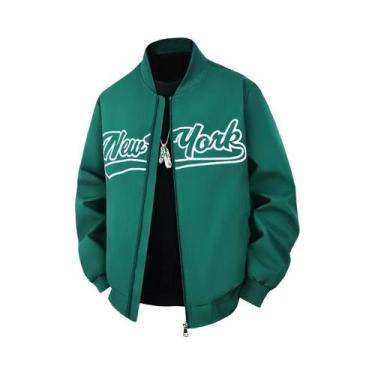 Imagem de Jaqueta De Beisebol Masculina Nova York Brooklyn Com Gola Alta Moda Ca