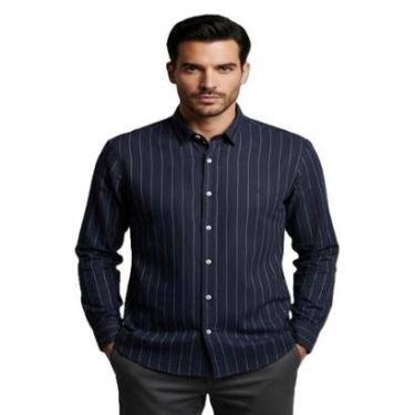 Imagem de Camisa Manga Longa Flame Risca De Giz Reserva-Masculino