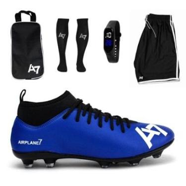 Imagem de Chuteira Botinha De Campo + Meião + Relógio + Porta + Short-Masculino