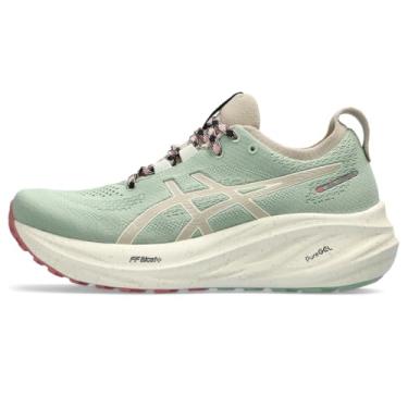Imagem de ASICS Tênis de corrida feminino Gel-Nimbus 26, Nature Bathing/Rose Rougue, 38