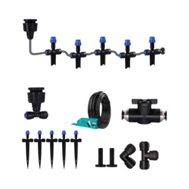 Imagem de Kit De Irrigação Ajustável 1/4" Com Gotejador De 8 Furos E Pulverizado