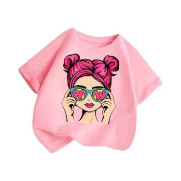 Imagem de Camisetas De Verão Para Meninas 2025, Manga Curta, 100% Algodão, Roupa