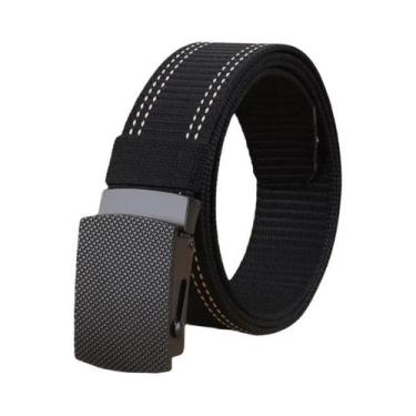 Imagem de Cinto De Nylon Preto 3.8cm Respirável Com Listras Para Esportes Ao Ar 