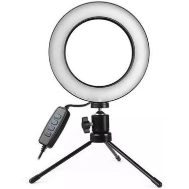 Imagem de Ring Light De Mesa Iluminador De Led Tripé 6 Polegadas 16Cm