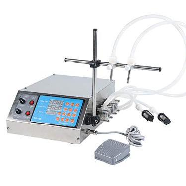 Imagem de ZONEPACK Máquina de enchimento de líquido com bomba peristáltica de cabeça dupla, 2 bocais, semiautomática, controle digital, para bebidas, perfume, suco, leite