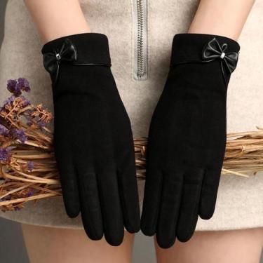 Imagem de Luvas Femininas Com Tela Sensível Ao Toque, Forradas De Veludo, À Prov