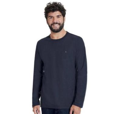 Imagem de Camiseta Aramis Masculina Manga Longa Basica Logo Azul Marinho-Masculino