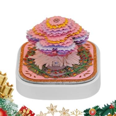 Imagem de Calendário de mesa 3D, escultura de bloco de notas de casa na árvore | Papel de arte destacável para planejamento de mesa, férias, estudo, advento no local de trabalho, festival, decoração de casa