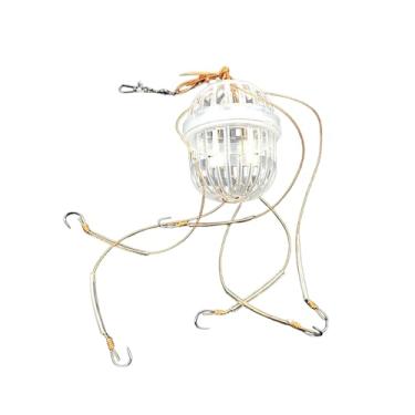 Imagem de Gaiola de isca | com 6 ganchos balde resistente | Suporte de isca de peixe-gato, para pesca de gato e caranguejo de água doce água salgada Lake River