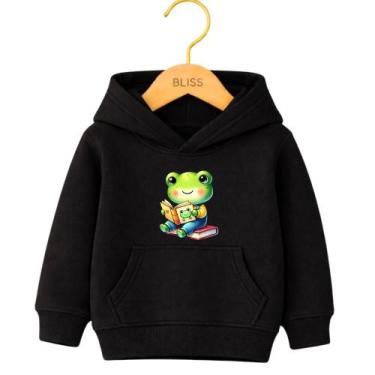 Imagem de Moletom Canguru Infantil Estampa Sapinho Leitura 1027 Estiloso Casual 