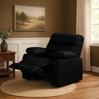 Imagem de Poltrona Do Papai Reclinável Retrátil Naaman Sintético Pu K01 - D'rossi Preto
