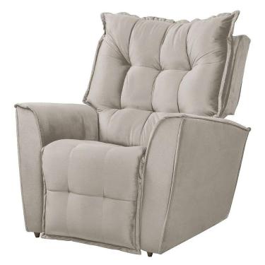 Imagem de Poltrona Da Mamãe Reclinável Carinho Veludo Speciale Home Bege Marfim