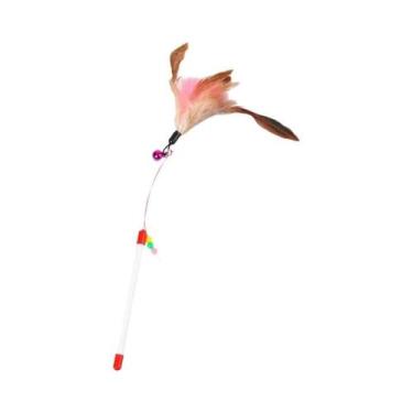 Imagem de Brinquedo Divertido Para Gatos: Varinha De Aço Com Pena Para Gatinhos,