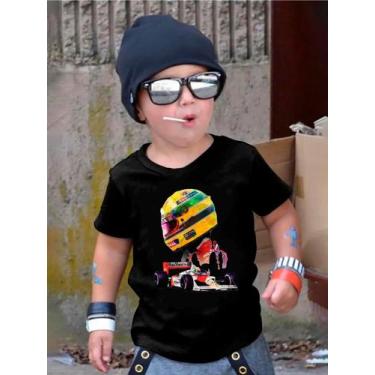 Imagem de Camiseta Infantil Menino Menina em Algodão SENNA T Shirt Estampada Gol
