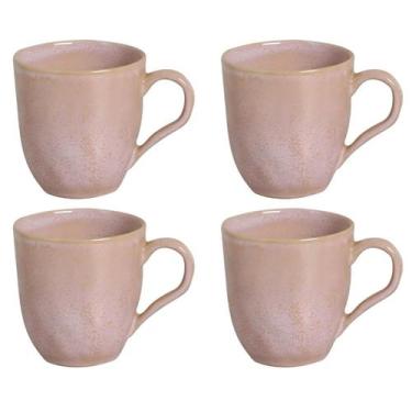 Imagem de Conjunto 4 Canecas Rosa 273ml Orgânico Litchi Porto Brasil Xícaras Mes