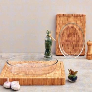 Imagem de 2 Assadeiras Oval  3L Vidro Para Forno Airfryer Freezer Grande - CasaV