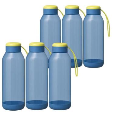 Imagem de Kit 6 Garrafinhas Squeeze De Água Esporte Ultra 1 Litro Treino Escola 