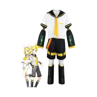 Imagem de Fantasia De Cosplay Vocaloid Rin Len Amarela, Uniforme De Marinheiro P