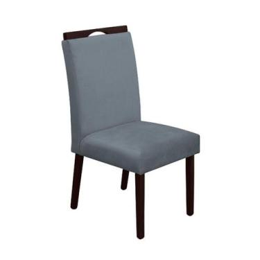 Imagem de Cadeira Mesa de Jantar Madeira Maciça Veludo Premium Heloísa - Estilo 