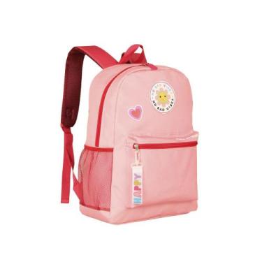 Imagem de Mochila Escolar Grande No Bad Vibes Menina Clio, Rosa