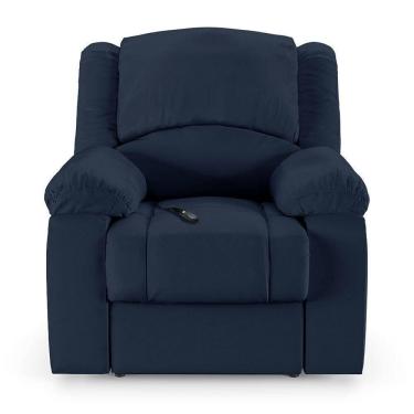 Imagem de Poltrona Do Papai Reclinável Sala De Cinema Barcelona Controle Elétrico Pu Azul