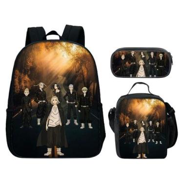 Imagem de Conjunto de mochilas escolares Mikey, 3 peças com bolsa de ombro e est