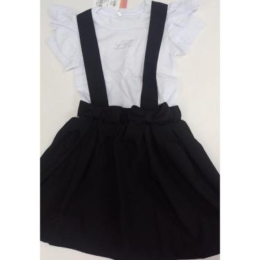 Imagem de Conjunto Menina Blusa Saia Suspensório Verão LessaKids K311-Feminino