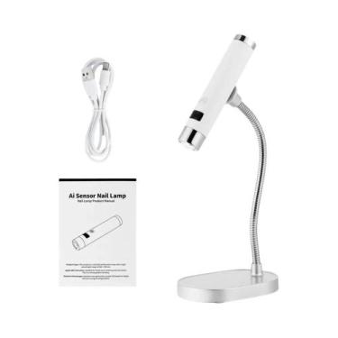 Imagem de Lâmpada UV LED Portátil Recarregável Com Mangueira Flexível Para Unhas