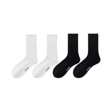 Imagem de Meias Esportivas Respiráveis Masculinas Com Amortecimento Na Sola E Ab