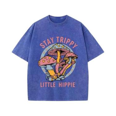 Imagem de Camisetas Femininas De Algodão Lavado Para O Verão Com Estampa De Cogu