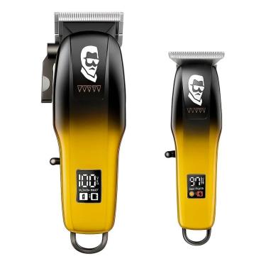 Imagem de Kit Máquina De Corte E Acabamento Profissional Recarregável Bivolt 6500rpm Com 7 Pentes...
