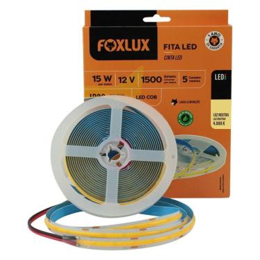 Imagem de Fita Led Foxlux Cob Ip20 15w 4000k 12v 5m