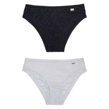 Imagem de Kit com 2 Calcinhas Delrio Biquíni em Sensitive/jacquard Rendado 51728 Sortido Tamanho GG