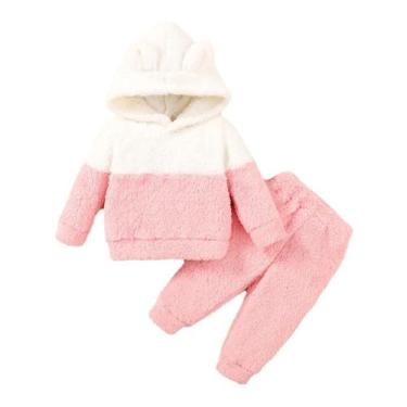 Imagem de Conjunto De Roupas Com Capuz Para Bebê Menina Recém-Nascida, Blusa De 