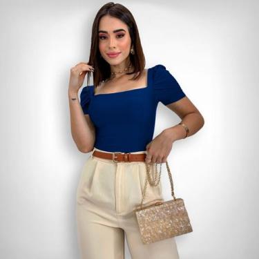 Imagem de Kit 3 Bodys Blusa Princesa Canoa Suplex Moda Blogueira - SWISS BOUTIQU