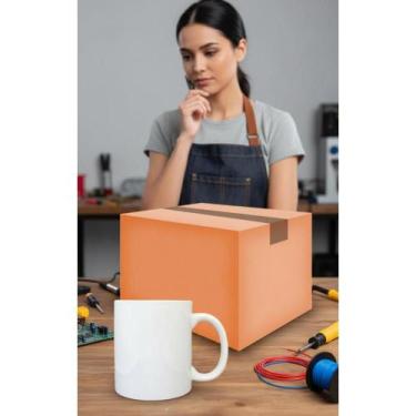 Imagem de 12 Canecas Brancas 325ml Porcelana Importada Sublimação - Congratulati