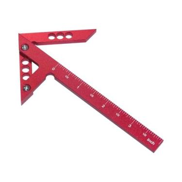 Imagem de Esquadro De Alumínio 45/90 Graus Para Marcenaria, Localizador De Centr