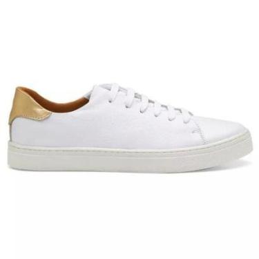 Imagem de Tênis Couro Moda Casual Feminino Liso Cadarço Sola Leve Costura Reforçada Estilo Confor-Feminino