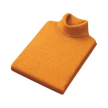 Imagem de Suéter Masculino De Gola Alta Em Mistura De Cashmere E Algodão, Tricot