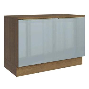Imagem de Balcão De Cozinha 120 Cm 2 Portas Rustic/cinza Lux Madesa Rustic/cinza