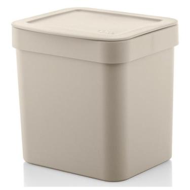 Imagem de Lixeira 2,5 Litros Com Tampa de Pia Cozinha Trium - LX 500 Ou, Bege