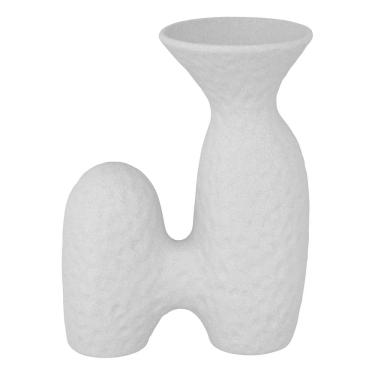 Imagem de VASO DECORATIVO ENFEITE PLANTA CERÂMICA 19x15x9cm BRANCO