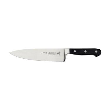 Imagem de Faca Chef Century 8 para Cortar e Fatiar Alimentos em Aço Inox Especial com Lâmina Forj...