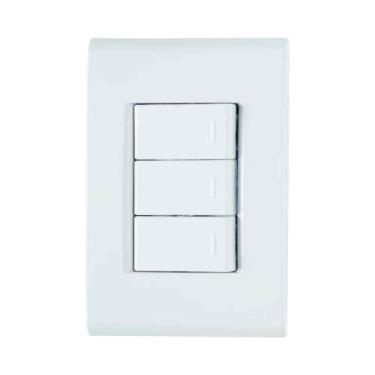 Imagem de Interruptor Simples Linha Liz Conjunto com 3 Peças 10A Sistema Modular em uma Peça Bran...