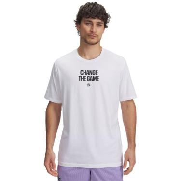 Imagem de Camiseta de Basquete Under Armour Curry Playable Tee 1, Branco, GG