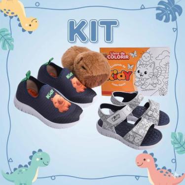Imagem de Kit Tênis Capivara e Sandália Kidy Goods Azul -, 26, Azul marinho