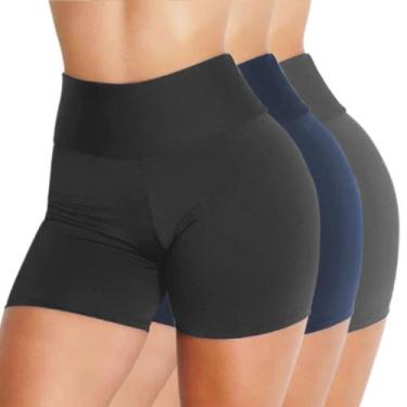 Imagem de KIT 3 Shorts feminino academia liso Bermudinha malhar cintura - SUPLEX