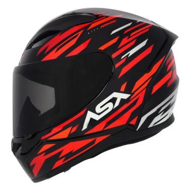 Imagem de Capacete Masculino Asx City Arrow Vermelho Esportivo Fechado, 56